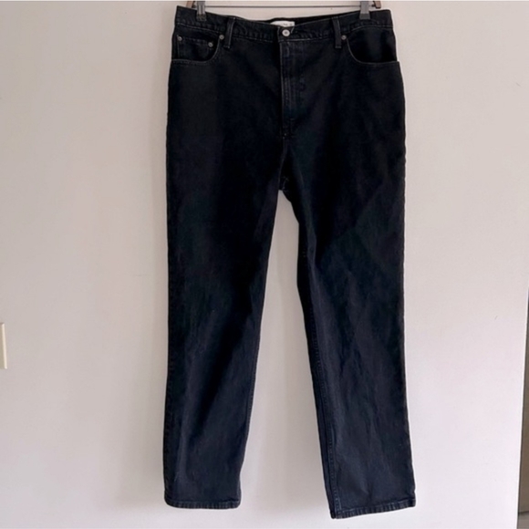 Abercrombie & Fitch Black 90's Straight Ultra High Rise Denim Jeans Size 16 - Picture 14 of 14
